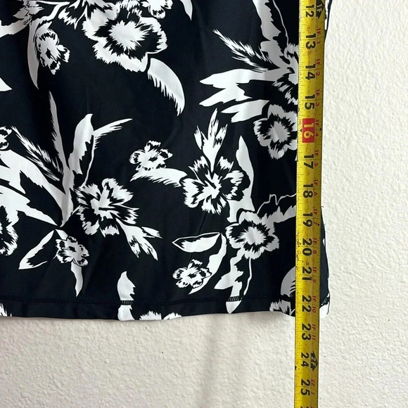 Athleta Molokai Rash Guard Cover Up Swim Tank Top Black White Print size small - Picture 6 of 8